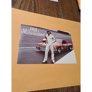 1984 Tim Richmond Old Milwaukee NASCAR Driver Card Blue Max Racing 7.5x5 Vintage